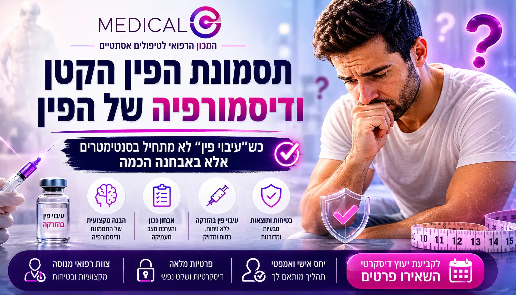 תסמונת הפין הקטן ודיסמורפיה של הפין – אבחון מקצועי לפני עיבוי פין בהזרקה במדיקל סי