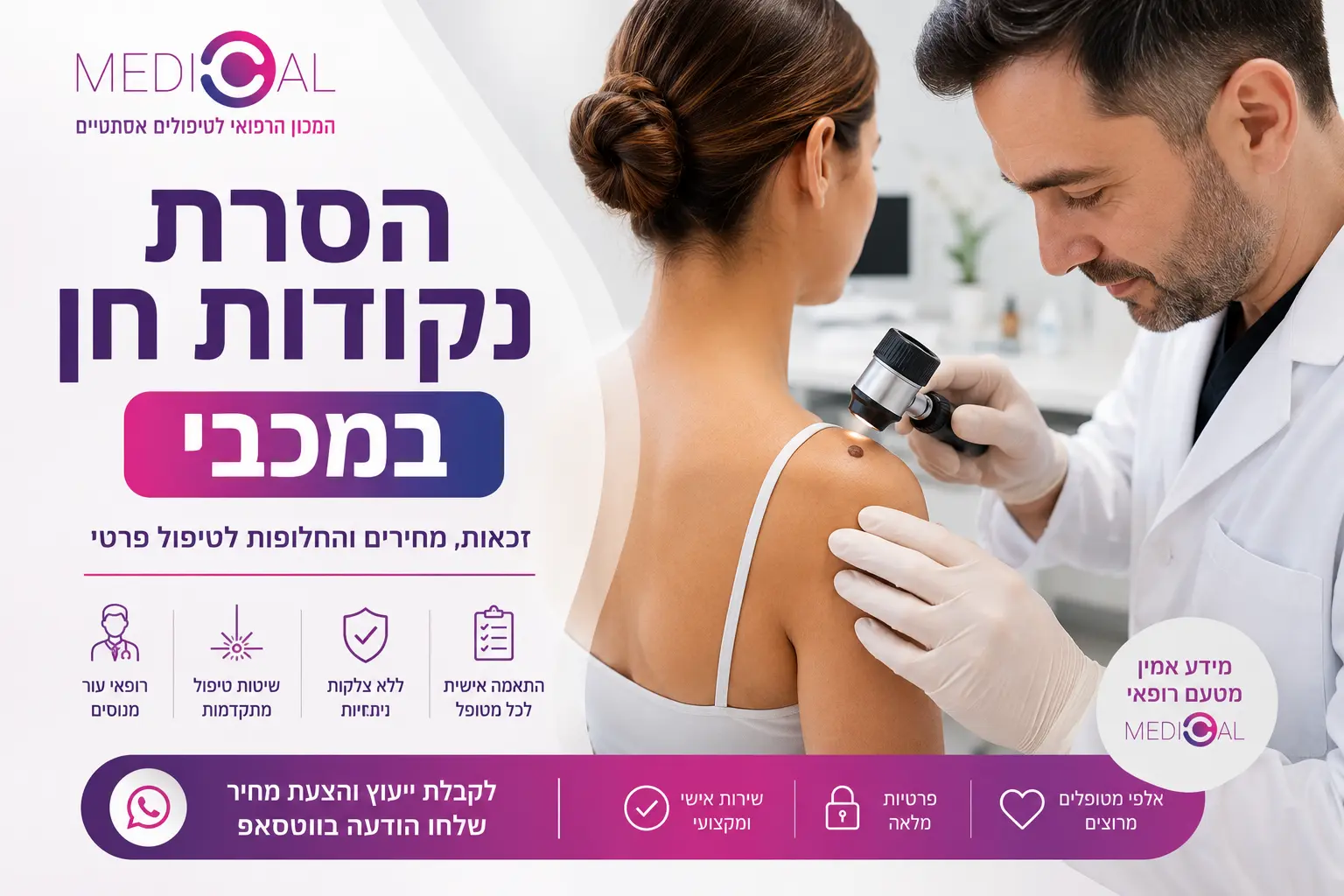 הסרת נקודות חן במכבי – בדיקת נקודת חן אצל רופא לפני הסרה